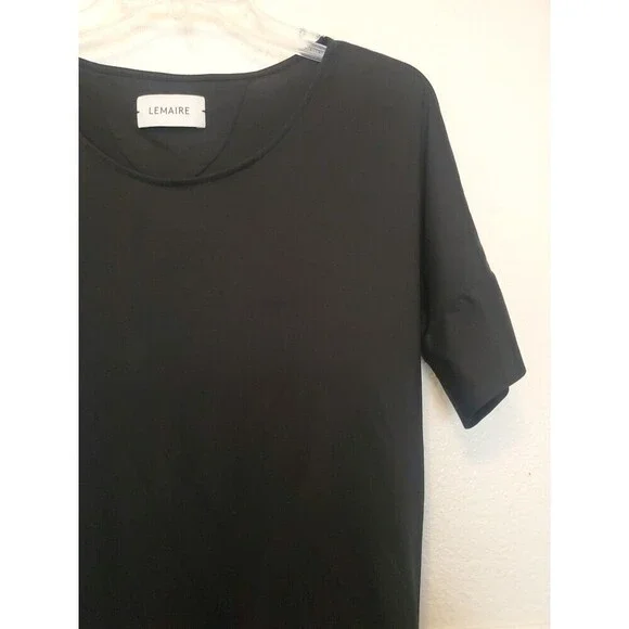 Lemaire Straight Slip Dress Black Designer Cotton Womens Size Medium - Picture 7 of 16